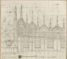 Die Fürsten Chawansky. Trauerspiel von Ernst Raupach. Entwurf zu einer Dekoration. St. Georgskapelle