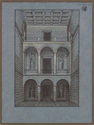 Köstritz. Schloss. Vestibül, Eingangsseite. Ansicht