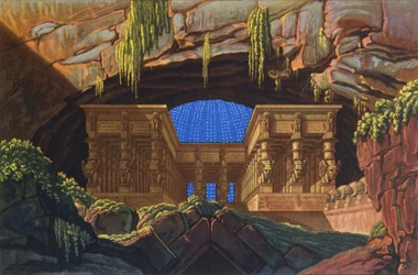 Tempel von Isis und Osiris, wo Sarastro Hohepriester ist "Die Zauberflöte"