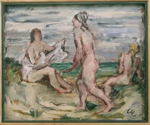Drei Frauenakte am Strand