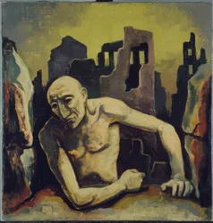 Mann in Ruinen