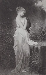 Psyche und Vase (Gravur)