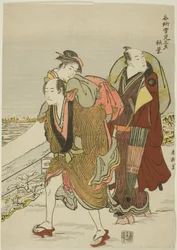 Akiba, aus der Serie "Drei Abende an berühmten Orten zum Schneebetrachten (Meisho yukimi sanseki)"