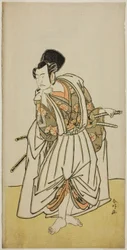 Der Schauspieler Ichikawa Yaozo II als Sakura-maru im Stück Sugawara Denju Tenarai Kagami, aufgeführt im Ichimura Theater im siebten Monat, 1776