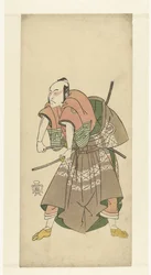 Schauspieler Sawamura Sojuro II bereit zum Kampf