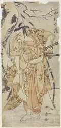 Der Schauspieler Nakamura Ju_zo_ in einer Samurai-Rolle
