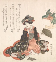 Kurtisane und Neujahrsdekoration, ca. 1816