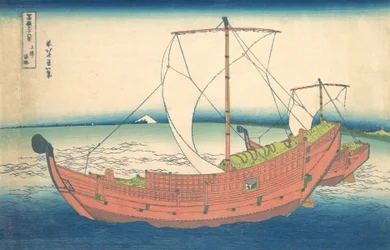 Auf See vor Kazusa, aus der Serie Sechsunddreißig Ansichten des Berges Fuji, ca. 1830-32