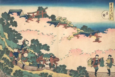 Kirschblüten in Yoshino, aus der Serie Schnee, Mond und Blumen Setsuge..., ca. 1833