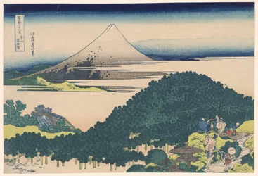 Kissen-Kiefer in Aoyama, aus der Serie "36 Ansichten des Berges Fuji"