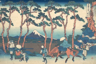 Hodogaya auf der Tokaido, aus der Serie Sechsunddreißig Ansichten des Berges Fuji, ca. 1830-32