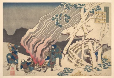 Gedicht von Minamoto no Muneyuki Ason, aus der Serie Hundert Gedichte erklärt von der Amme (Hyakunin isshu uba ga etoki)