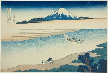 Tama-Fluss in der Provinz Musashi, aus der Serie "Sechsunddreißig Ansichten des Berges Fuji"