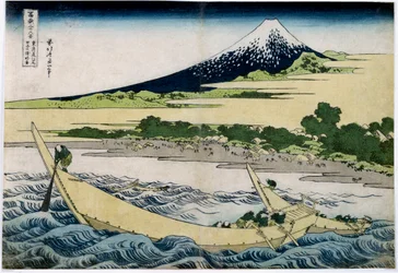Ansicht des Berges Fuji in Japan. Serie „Die 36 Ansichten des Berges Fuji“ japanischer Druck von Katsushika Hokusai, 1829-1833