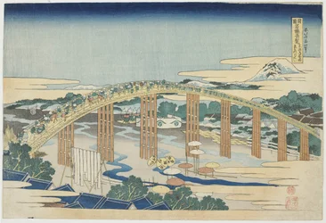 Yahagi-Brücke in Okazaki auf der Tokaido, 1833-34