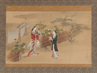 Abendgesichter Yugao Kapitel aus Die Geschichte von Genji, 18. Jahrhundert