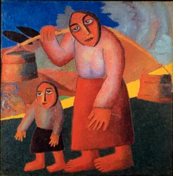 Bauer mit Eimern