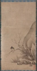 Eisvogel über einem Bach sitzend, späte 1400er