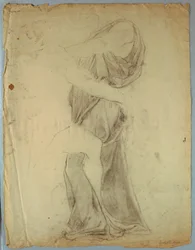 Draperiestudie für "Jakob ringt mit dem Engel"