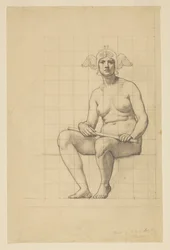 Aktstudie für "Das aktive Leben," Lunette im Verwaltungsgebäude, Oberlin College, Oberlin, OH