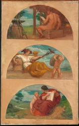Der Fortschritt der Zivilisation: Die Schmiede, Handel und Bildung (Wandbildstudie, State Capitol, Des Moines, Iowa)