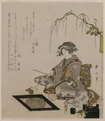 Frau beim Teezeremoniell, ca. 1820