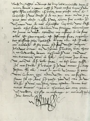 Brief von König René von Anjou, 15. Jahrhundert, 1934