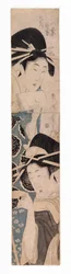 Zwei Kurtisanen, eine mit einer Sake-Tasse, ca. 1795-1804