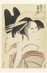 Brustporträt der Kurtisane Shinowara aus dem Tsuruya-Haus