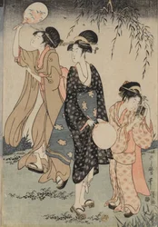 Glühwürmchen fangen unter einem Weidenbaum, ca. 1796-1797
