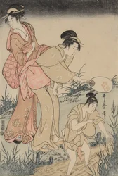 Glühwürmchen fangen unter einer Weide rechts, um 1796-1797