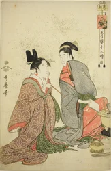 Stunde des Tigers (Tora no koku), aus der Serie "Zwölf Stunden in Yoshiwara (Seiro juni toki tsuzuki)"