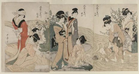 Musashi, Omi, Yamashiro und Settsu Provinzen aus der Serie Modische sechs Juwelenflüsse