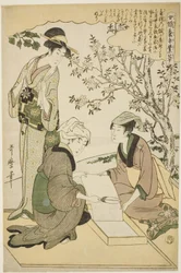 Nr. 1 (ichi), aus der Serie "Frauen in der Seidenraupenzucht (Joshoku kaiko tewaza-gusa)"