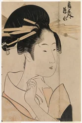 Porträt einer Geisha aus dem Teehaus Uyo