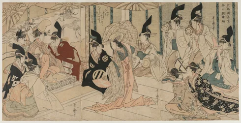 Szene aus dem Stück Der Schatz der treuen Vasallen (Chushingura)