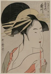 Die Kurtisane Takigawa von Ogiya aus der Serie Eine Auswahl schöner Frauen