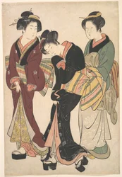 Zwei Geishas und ein Dienstmädchen