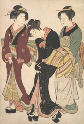 Zwei Geishas und eine Dienerin, ca. 1790