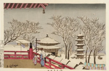 Der Tempel Sensoji im Schnee