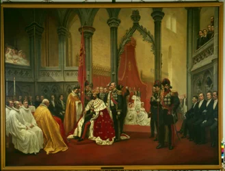 Die Krönung von Oscar II. im Dom zu Trondheim am 18. Juli