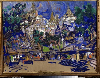 Bühnenbildentwurf für die Oper Der goldene Hahn von N. Rimski-Korsakow