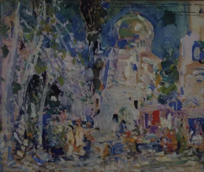 Bühnenbild für das Ballett Der scharlachrote Pimpernel von F. Hartman, 1911