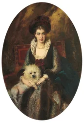 Porträt der Frau des Künstlers, Maria Alekseevna Makovskaya