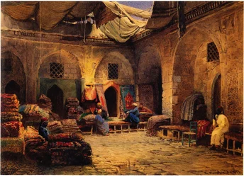 Der Teppichladen in Kairo, 1875