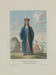 Kalmückisches Mädchen. Aus Les peuples de la Russie, 1812