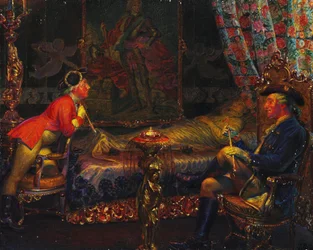 Struensee und Caroline Mathilde am toten Körper von Königin Sofie Magdalene, 1910