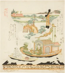 Takeda Mechanisches Gerät (Takeda karakuri): Haku Rakuten (Chinesisch: Bai Juyi) und der Fischer