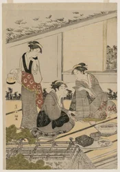 Frauen in einem Teehaus, späte 1780er Jahre