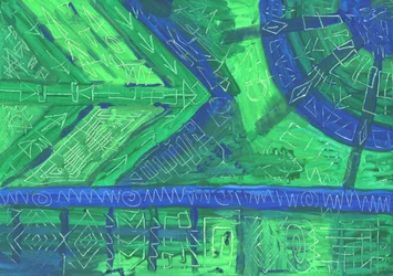 Abstrakte Grüne Blaue Muster